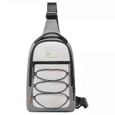 维多利亚旅行者 时尚潮流休闲简约轻便防泼水多功能反光安全条日常出行旅行百搭 涤纶 单肩斜挎胸包 男女同款情侣款 灰色