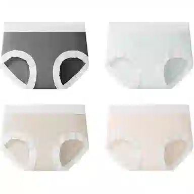 欧迪芬 桑蚕丝抑菌莫代尔简约三角中腰内裤 女款 组合装