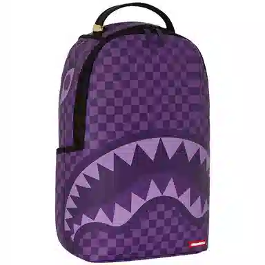 SPRAYGROUND sg Shark Logo Checkered Backpack Purple