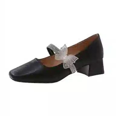 乐乐鱼 简约风欧美优雅风时尚淑女韩式 玛丽珍鞋 女