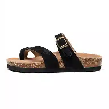 果洛菲 夏季套趾软木拖平底外穿防滑沙滩鞋夹角人字拖鞋 男女同款