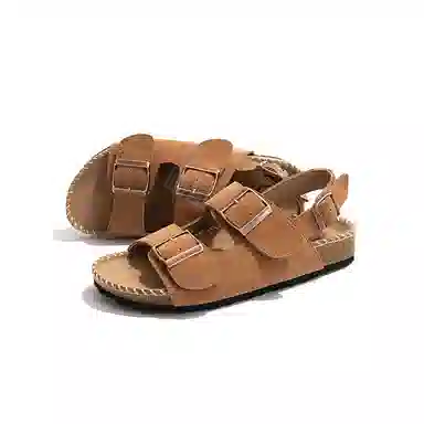 老喵 复古舒适百搭 沙滩凉鞋 女款 驼色