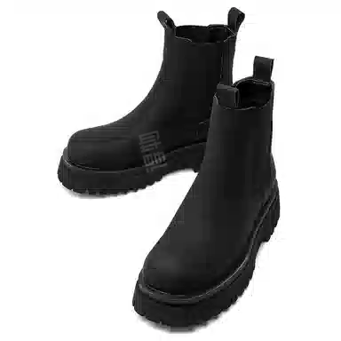 驰狼 时尚百搭 切尔西靴 男款 雾面磨砂黑