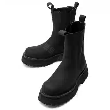 驰狼 超纤皮 时尚潮流 切尔西靴 男款 磨砂黑