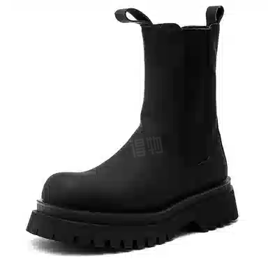 驰狼 超纤皮 时尚潮流 切尔西靴 男款 磨砂黑