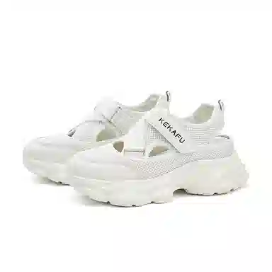 珂卡芙 牛皮革 时尚简约运动百搭镂空舒适 沙滩凉鞋 女款