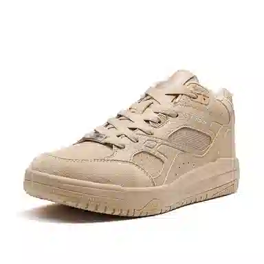 特步 乄行 潮流舒适 耐磨 中帮 板鞋 男款 棕灰