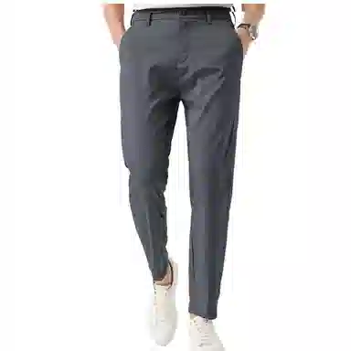 红豆 纯色中腰透气九分休闲裤 男款