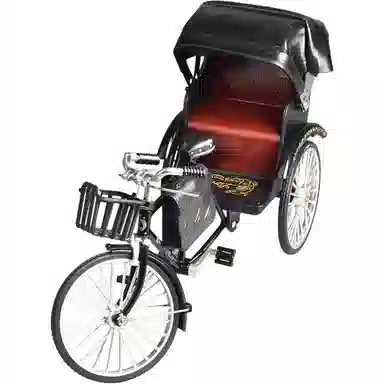 格薇拉 仿真复古黄包车怀旧自行车玩具 成品模型