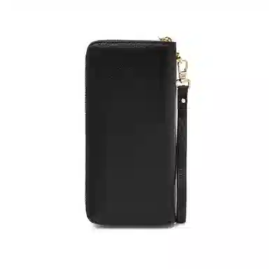 老人头 时尚简约高级质感百搭通勤多卡位票夹卡包 头层牛皮 钱包 女款 黑色/红色