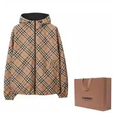 Burberry Equestrian Logo Check Hooded Jacket
