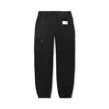 中国李宁 纯色舒适休闲宽松运动长裤 男款 黑色