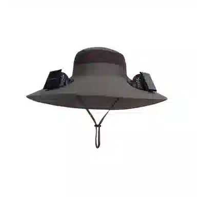 图涂丫 太阳能双风扇大檐透气户外登山钓鱼防晒 涤纶 渔夫帽 男女同款情侣款