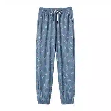 【dme】松紧腰宽松抽绳松紧腰牛仔裤 女款 蓝色