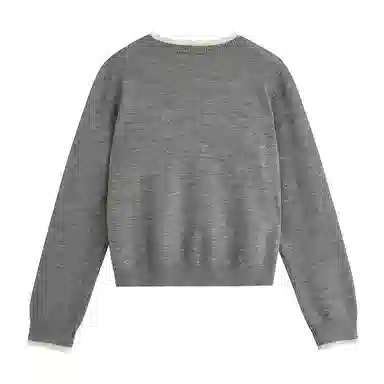 茵曼 简约通勤复古花边绒感针织衫 女款