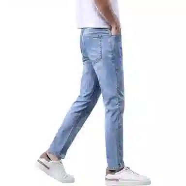 尘映 美式高端水洗薄款直筒修身潮流休闲裤子牛仔裤 男款