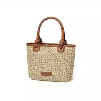 红蜻蜓 日系编织百搭小巧轻便日常 织物 托特包单肩手提包  常规 女款 饼干色