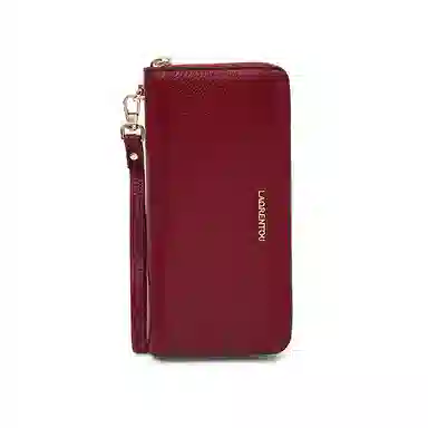 老人头 时尚简约高级质感百搭通勤多卡位票夹卡包 头层牛皮 钱包 女款 黑色/红色