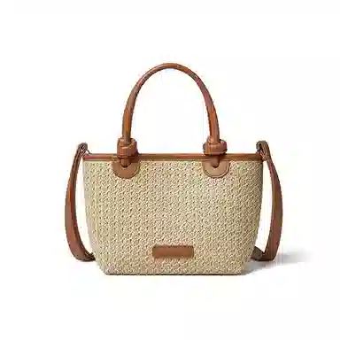 红蜻蜓 日系编织百搭小巧轻便日常 织物 托特包单肩手提包  常规 女款 饼干色