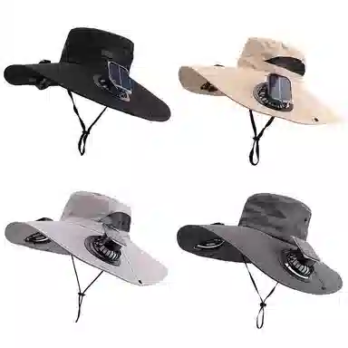 图涂丫 太阳能遮阳帽风扇帽子户外紫外线遮阳钓鱼太阳帽 速干布 渔夫帽 男女同款情侣款