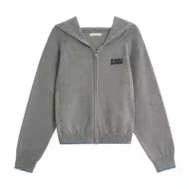 茵曼 休闲通勤宽松彩点连帽针织衫 女款