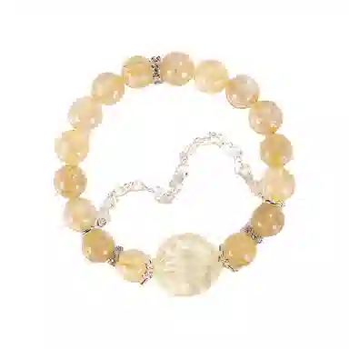 【招米旺桃花】 金戟 九尾狐狸 新中式招财一夜暴富时来运转旺财运轻奢精致狐狸小众设计高级感好运天然 黄水晶 手串 男女同款情侣款