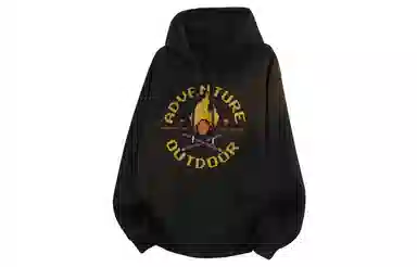 王者荣耀 美式字母火堆落肩长袖款百搭时尚潮流学生党青少年宽松舒适透气连帽卫衣 标语款 男女同款