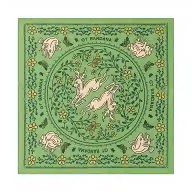 滚烫时光 绿色小鹿 棉 头巾 男女同款情侣款