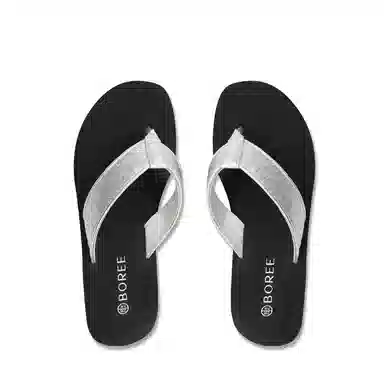 宝人 百搭时尚舒适 静音防臭防磨防滑人字拖鞋 女款 黑色