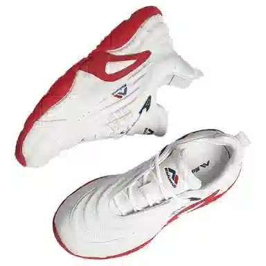 哥仑步 头层牛皮 舒适百搭 防滑透气 低帮 老爹鞋 男款 白红