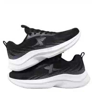 特步 舒适简约时尚防滑耐磨 低帮 休闲跑步鞋 男款 黑色