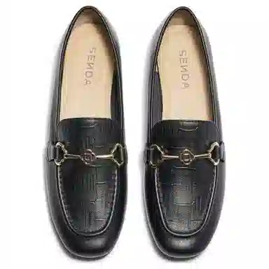 森达 牛皮革 时尚通勤潮流休闲百搭 乐福鞋 女款