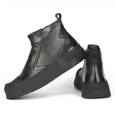 泰点 头层牛皮 时尚舒适厚底增高休闲 短靴 男款