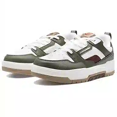 特步 裂变 舒适百搭 耐磨防滑 低帮 板鞋 男款 绿白