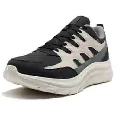特步 舒适简约防滑耐磨 低帮 休闲跑步鞋 男款 黑灰
