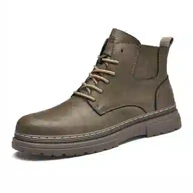 木林森 二层牛皮 英伦风 舒适 加绒 机车 切尔西靴 男款