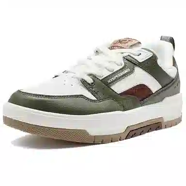 特步 裂变 舒适百搭 耐磨防滑 低帮 板鞋 男款 绿白