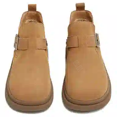 百思图 二层牛皮 百搭复古 勃肯鞋平跟 低帮 生活休闲鞋 女款