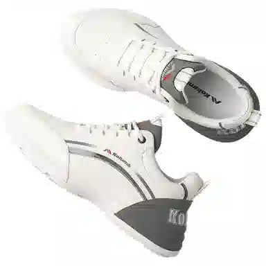 哥仑步 头层牛皮 简约舒适 时尚百搭 防滑透气轻便 低帮 生活休闲鞋 男款 白灰