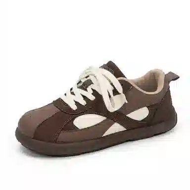 芭芭鸭 时尚休闲 舒适平底 系带 防滑耐磨 低帮 板鞋 女款 棕色