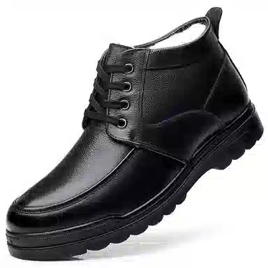 Poitulas Men's Leather Ankle Boots Black