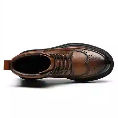 Playboy Brogue Leather Boots