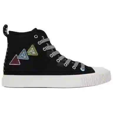Lanvin High Top Canvas Sneakers Black
