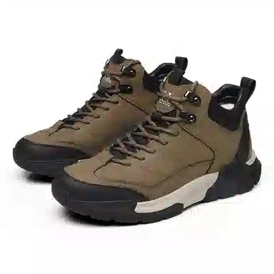 木林森 二层牛皮 保暖 潮流百搭户外 及踝 雪地靴 男款