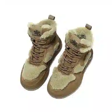 瑟莱雅 牛剖层革 加绒加厚保暖 高帮 板鞋 女款