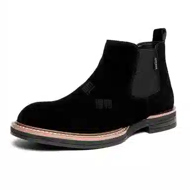 卓诗尼 牛剖层革 复古经典 轻便耐磨 舒适时尚休闲百搭防滑工装户外英伦风通勤 短筒 切尔西靴 男款 黑色