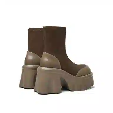 CHERYKALLY Retro Platform Ankle Boots 10cm