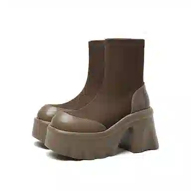 CHERYKALLY Retro Platform Ankle Boots 10cm