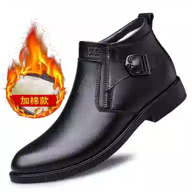 木林森 牛皮革 英伦风 商务 软皮软底舒适    日常通勤 短靴 男款 黑色