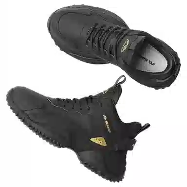 哥仑步 时尚百搭 潮流简约 防滑耐磨防水 高帮 生活休闲鞋 男款 黑金